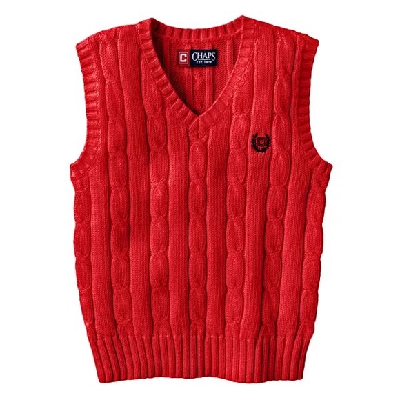 Chaps Toddler 2T Red Cable Knit Sweater Vest - Picture 1 of 4